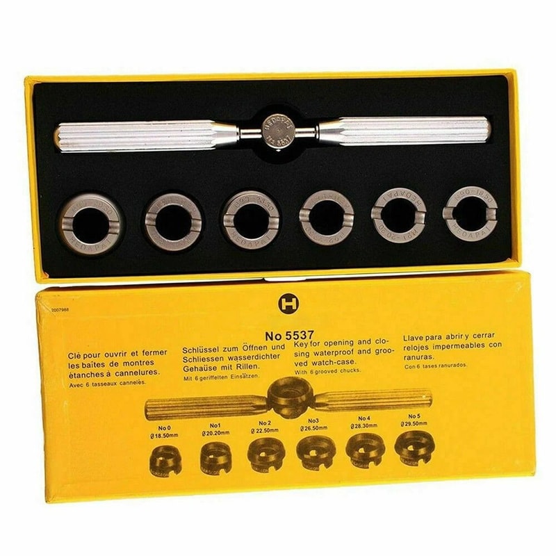 Rolex Tudor Watch Repair Tool Kit Silver Metal Back Case Opener Fast 9