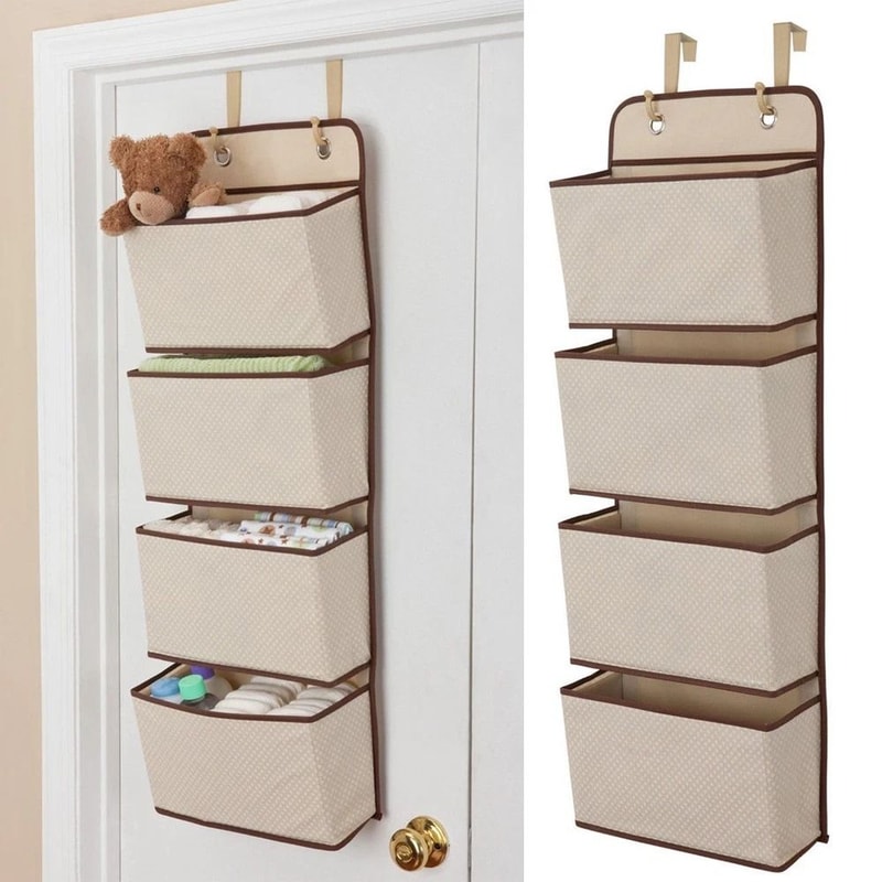 Hanging Closet Organizer Mesh Bag Over Door Shelf For Children Toys And Storage 3