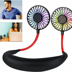neckband cooling fan, usb rechargeable, dual cooling style for hot days, mini fan for outdoor use