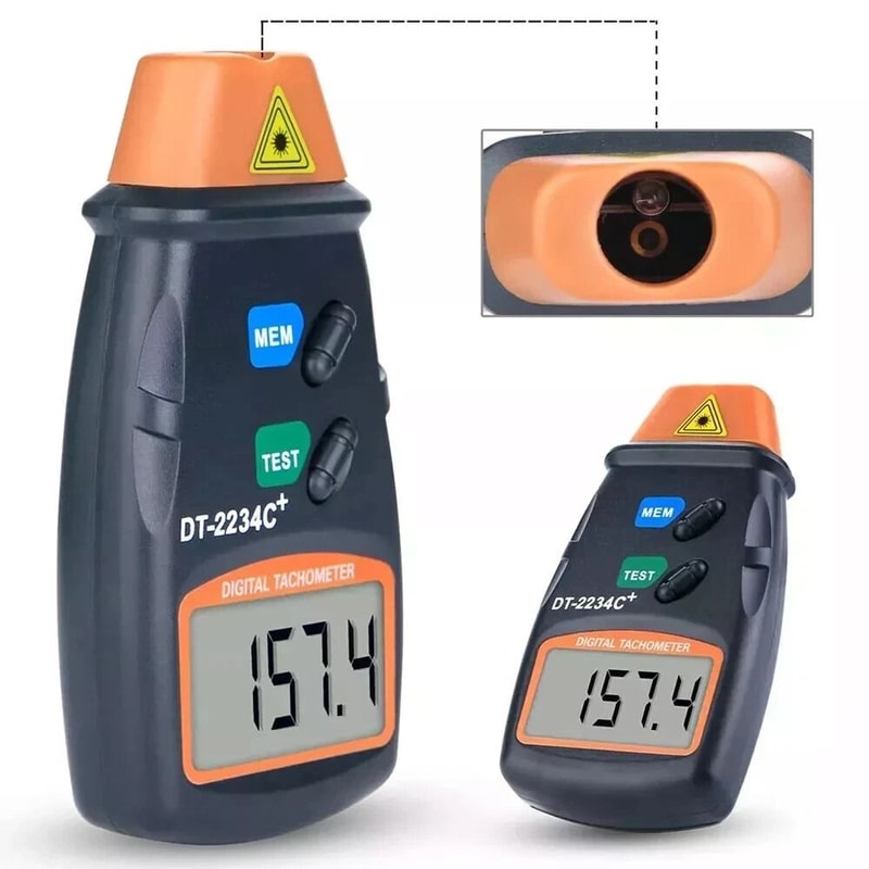 Non Contact Digital Tachometer Laser RPM Motor Speed Gauge Meter Accurate Tach Test Tool 3