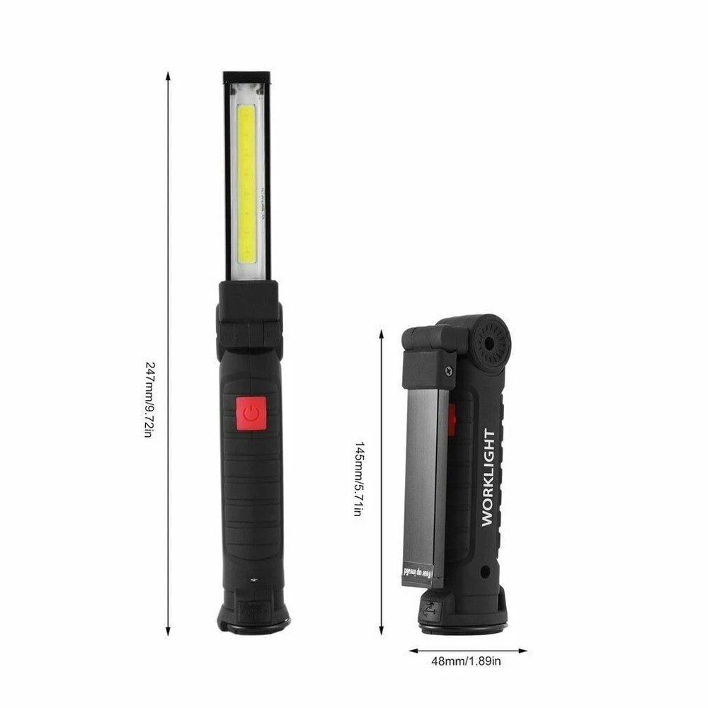 LED Work Light Lamp USB Rechargeable COB Flashlight Torch Compact Inspection Light For Garage Campi 2