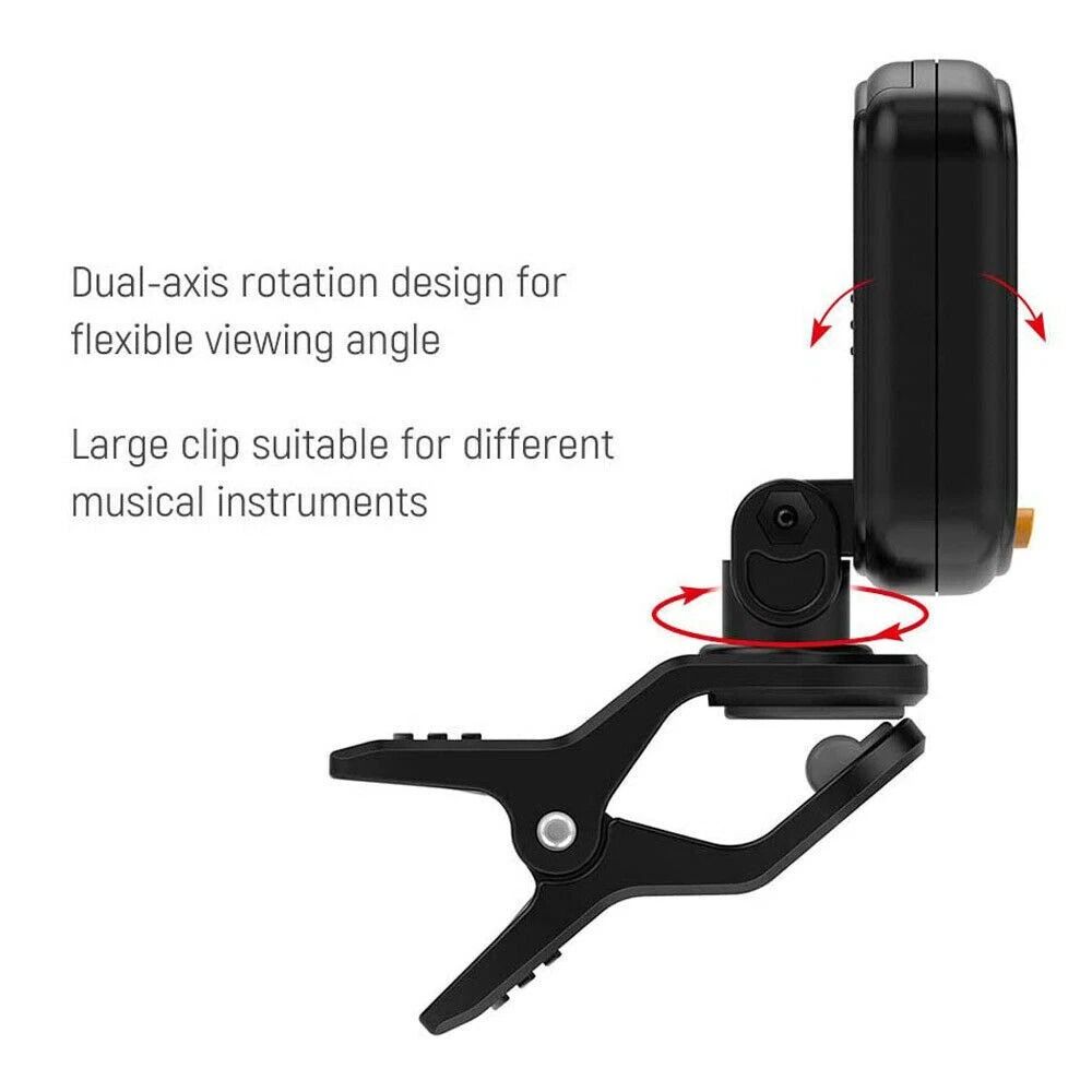 LCD ClipOn Digital Acoustic Tuner For Guitar Bass Ukulele Violin Chromatic Tuning 3