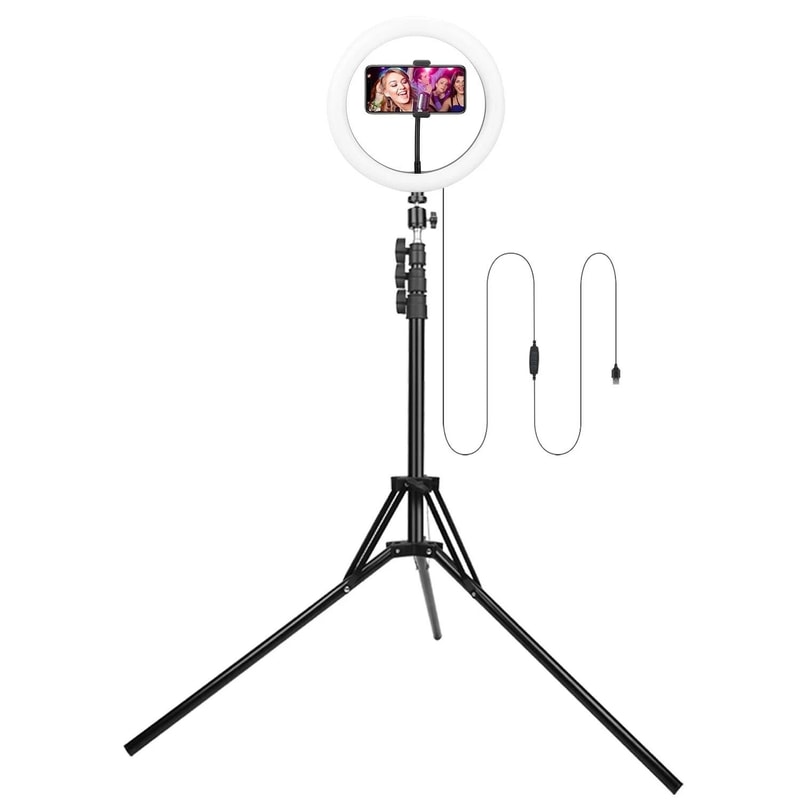 LED Selfie Ring Light LED Dimmable Makeup Lights Tripod Stand Smartphone Holder Set For Photograph 5