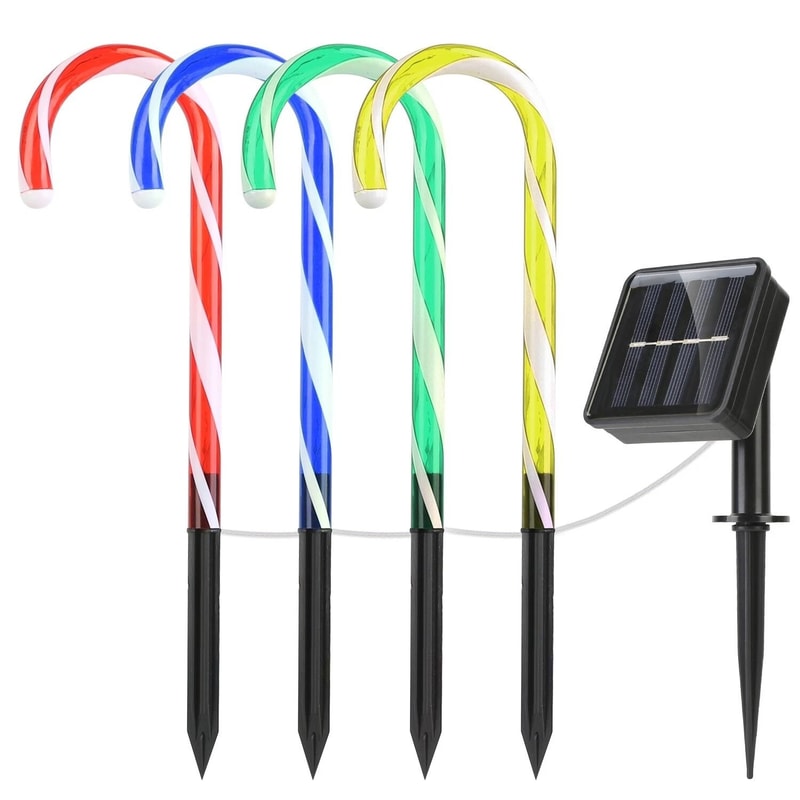 Solar Candy Cane Light Stake Christmas Garden Yard Lights Decorative Solar Lamp For Outdoor Holiday 9