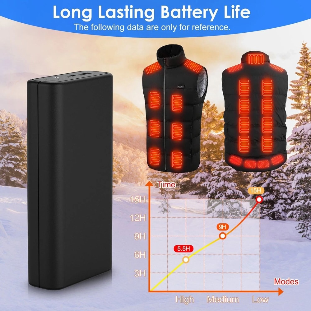 Power Bank Battery Pack For Phone Heated Jackets Vests Coat 10