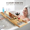 Bamboo Bath Tray Table Bathtub Caddy Tray Bath Holder Over The Tub Shelf 4