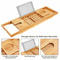 Bamboo Bath Tray Table Bathtub Caddy Tray Bath Holder Over The Tub Shelf 5
