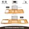 Bamboo Bath Tray Table Bathtub Caddy Tray Bath Holder Over The Tub Shelf 7
