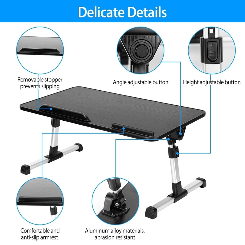 Foldable Laptop Table Stand Adjustable Lap Tray For Sofa Bed Portable Notebook Desk Ergonomic Stand 4