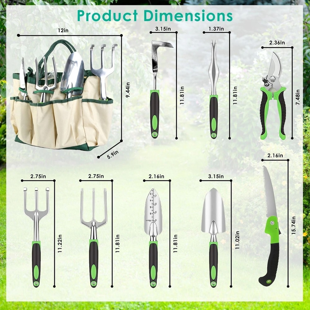 Gardening Hand Tools Garden Tool Kit Aluminum Alloy Durable Plant Gardening Tools 10