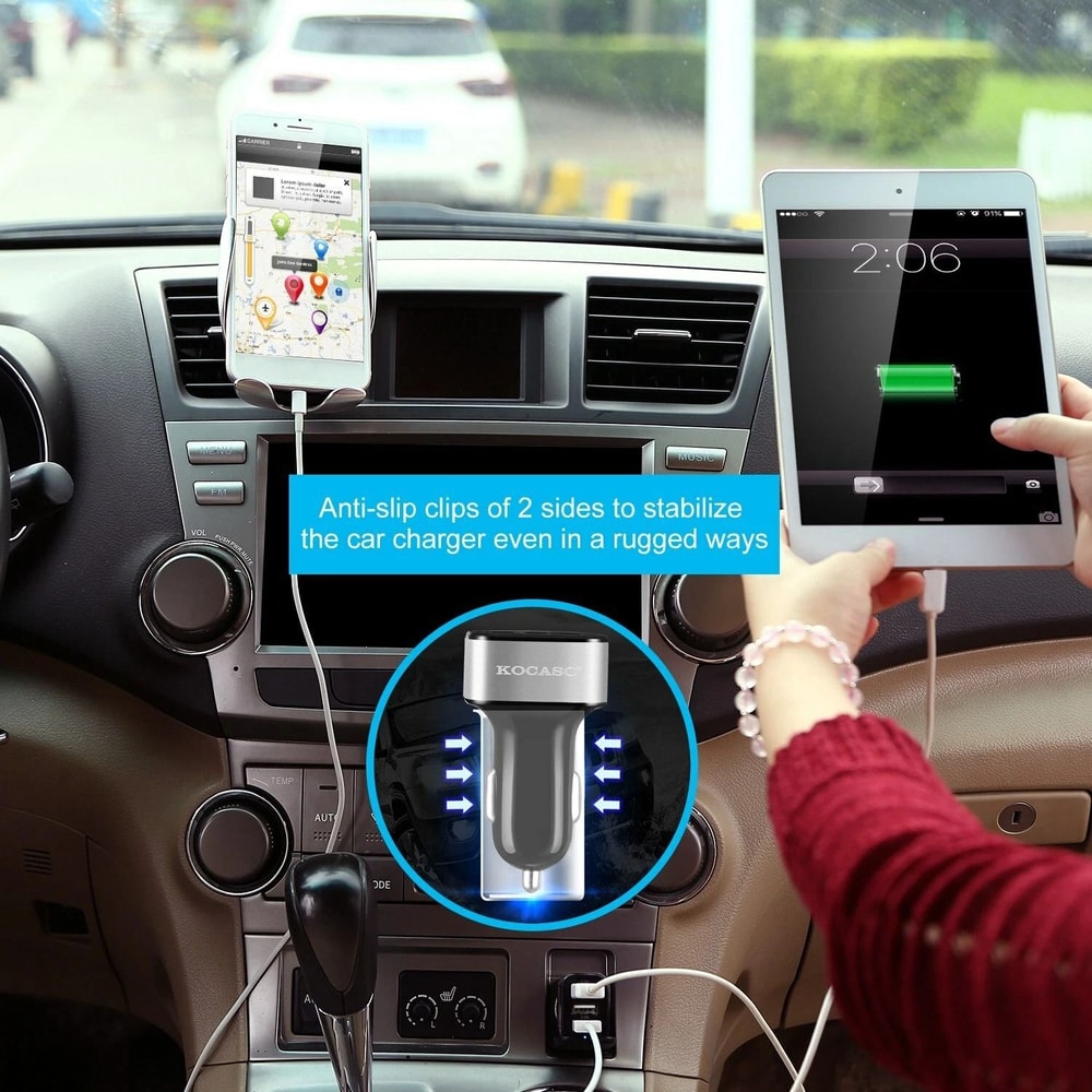 Quick 3 Port USB Fast Car Charger For IPhone X Samsung Galaxy S9 Plus 3