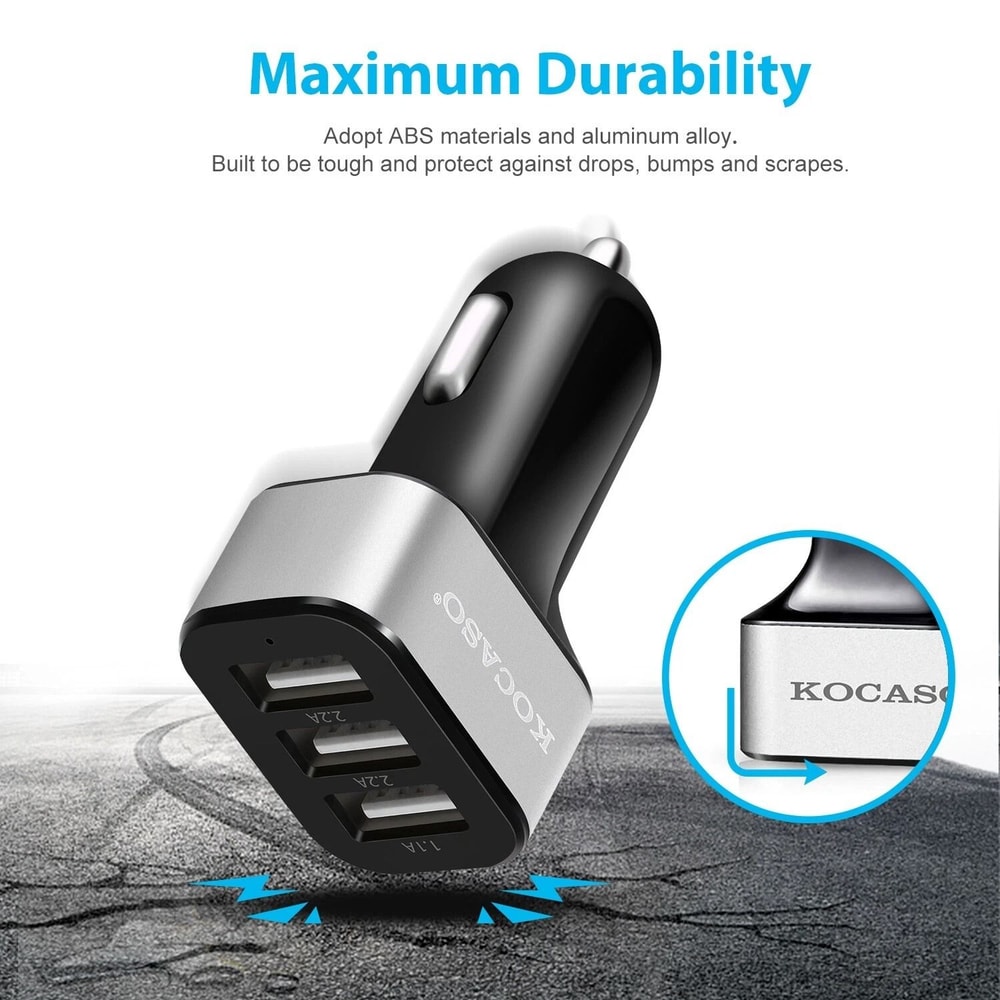Quick 3 Port USB Fast Car Charger For IPhone X Samsung Galaxy S9 Plus 7