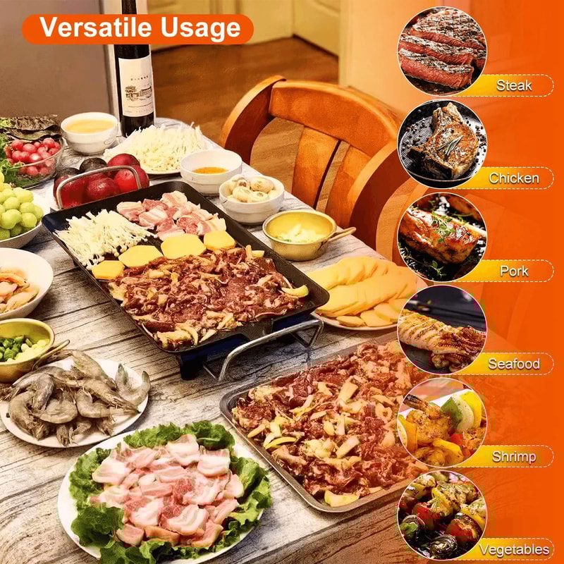 Electric BBQ Grill NonStick Hot Plate Cook Griddle Table Grill For BBQ Lovers 1