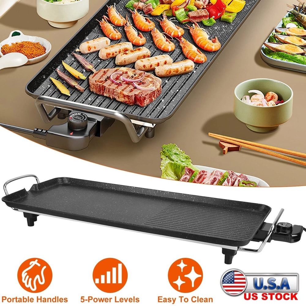 Electric BBQ Grill NonStick Hot Plate Cook Griddle Table Grill For BBQ Lovers 2