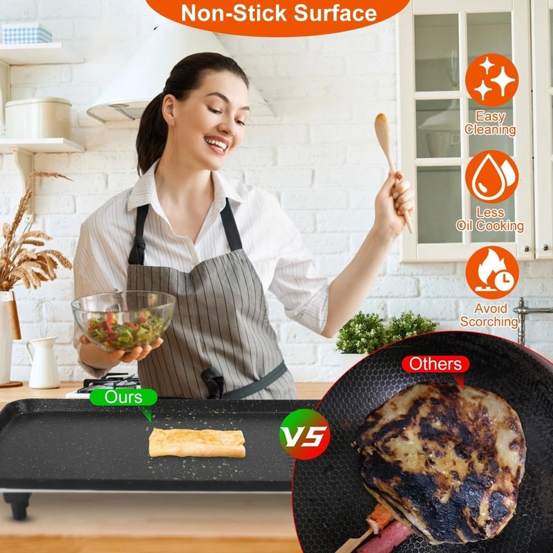 Electric BBQ Grill NonStick Hot Plate Cook Griddle Table Grill For BBQ Lovers 5