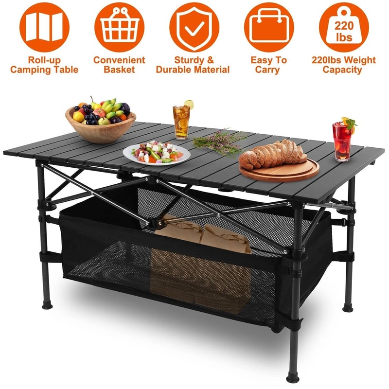 Aluminum Camping Table With Bag Outdoor Portable Folding Picnic BBQ Desk For Easy Setup 4