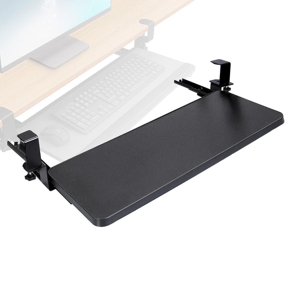Under Desk Pull Out Keyboard Tray Adjustable Keyboard Mouse Tray WC Clamp For Ergonomic Desk Setup 4