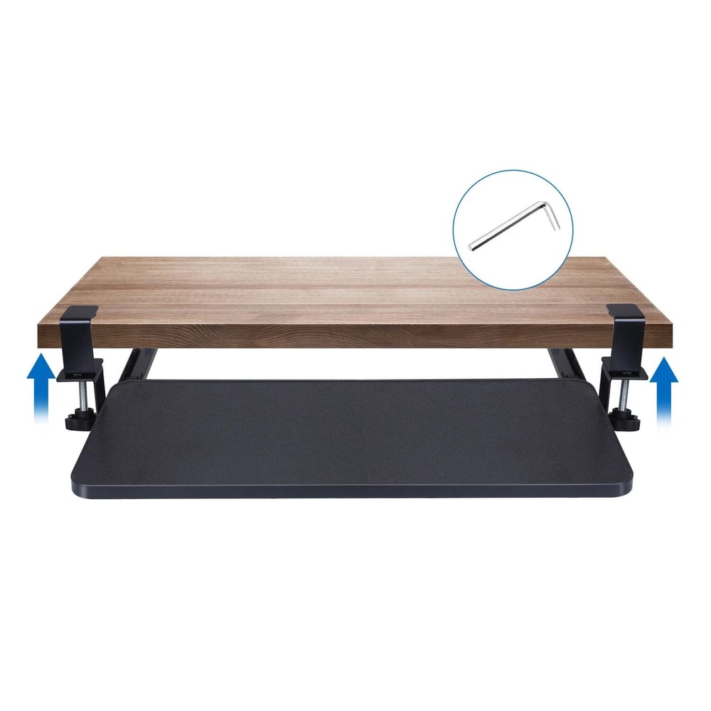 Under Desk Pull Out Keyboard Tray Adjustable Keyboard Mouse Tray WC Clamp For Ergonomic Desk Setup 10