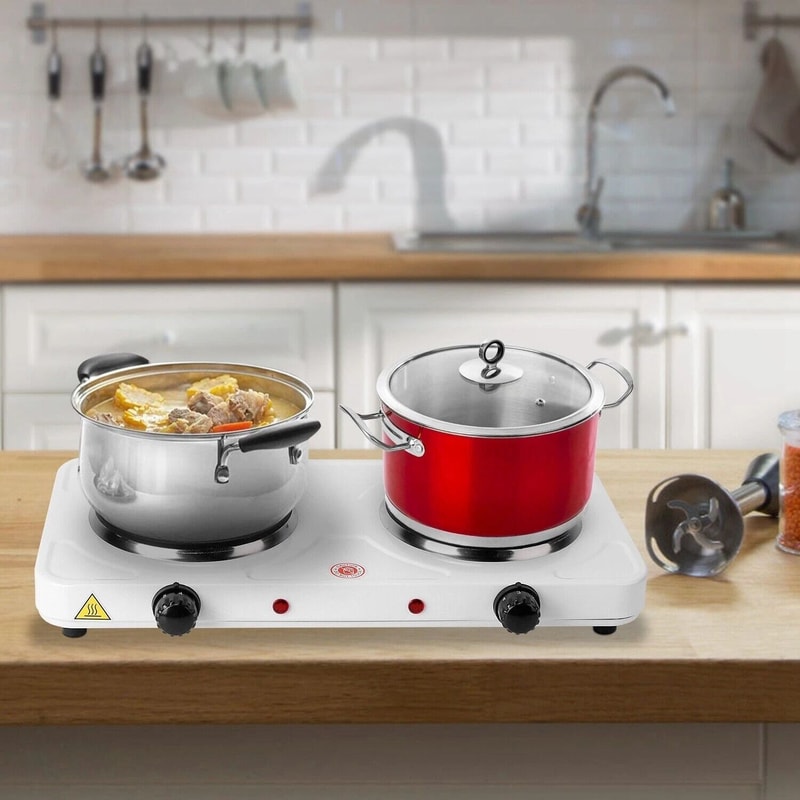 Electric Dual Burner Hot Plate 5 Power Level Kitchen Cooktop Versatile Cooking Stove For Family Mea 0