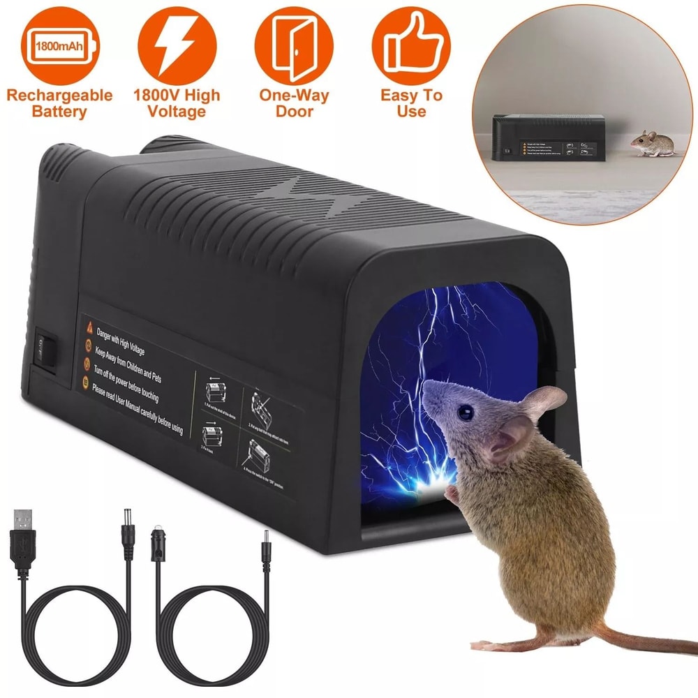 Shock Mice Trap Rodent Zapper Reusable Electric Rat Trap For Home Pest Control 9