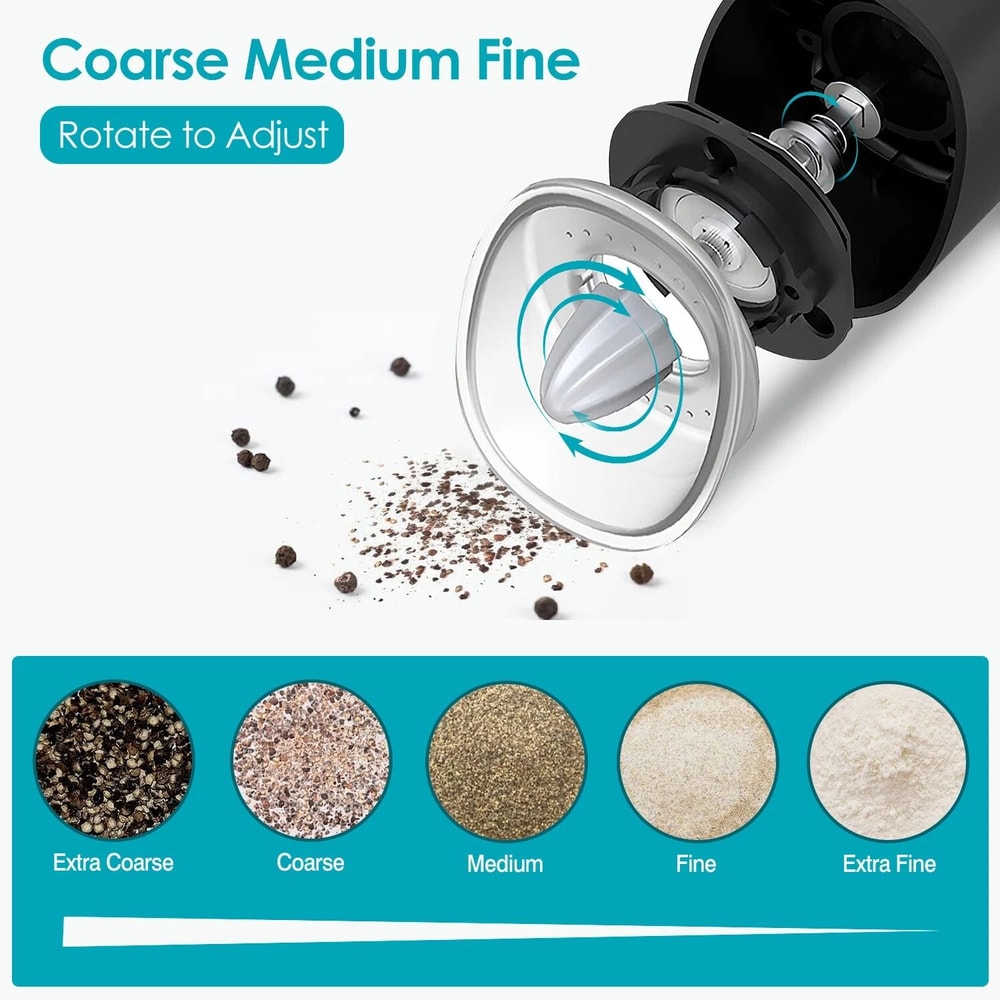 Automatic Gravity Sensor Electric Salt Or Pepper Grinder Adjustable Coarseness For Perfect Seasonin 7