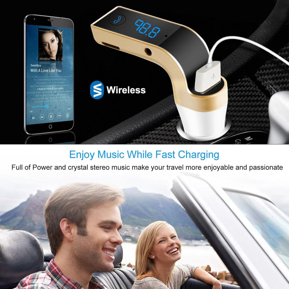 Wireless Car FM Adapter USB Charger Stereo Audio Receiver Bluetooth Car Audio Connectivity 4
