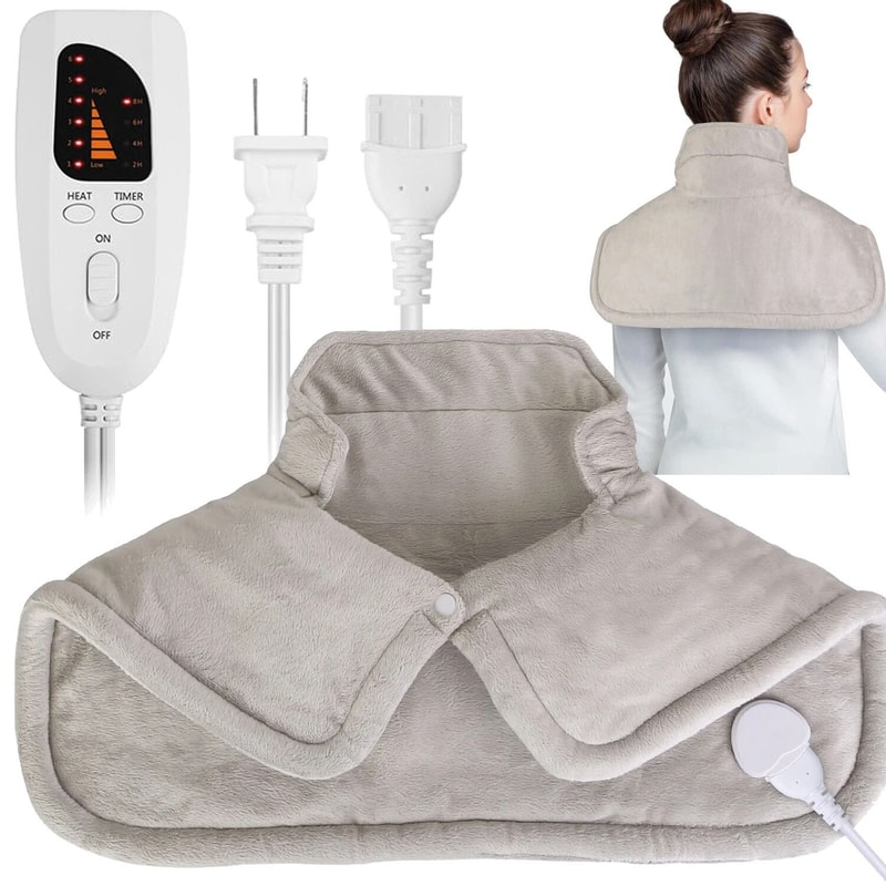 Fast Heating Electric Heating Pad Wrap Pain Relief For Neck Shoulders Back Warm Therapy Comfort 15