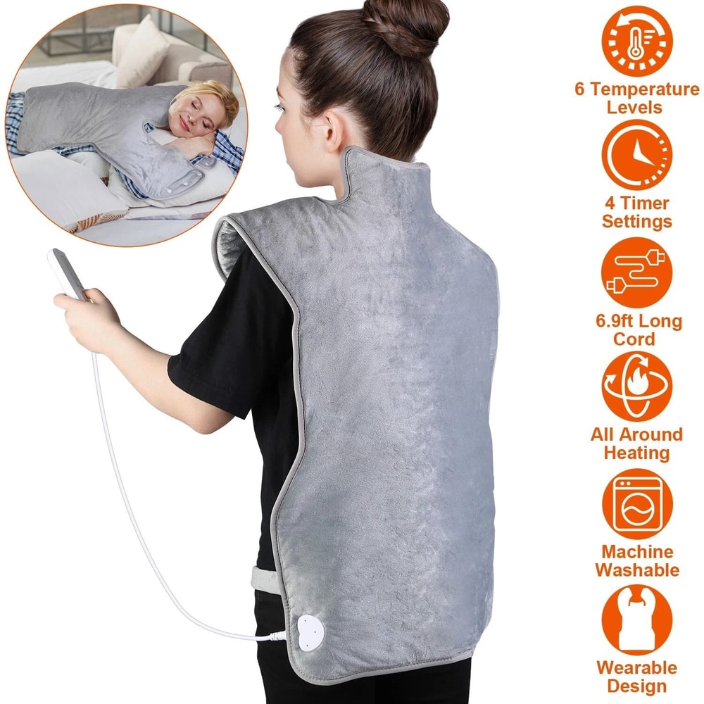 Fast Heating Electric Heating Pad Wrap Pain Relief For Neck Shoulders Back Warm Therapy Comfort 3