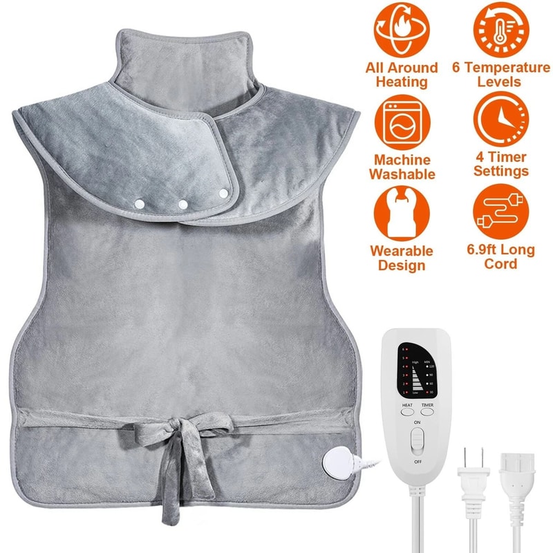 Fast Heating Electric Heating Pad Wrap Pain Relief For Neck Shoulders Back Warm Therapy Comfort 4