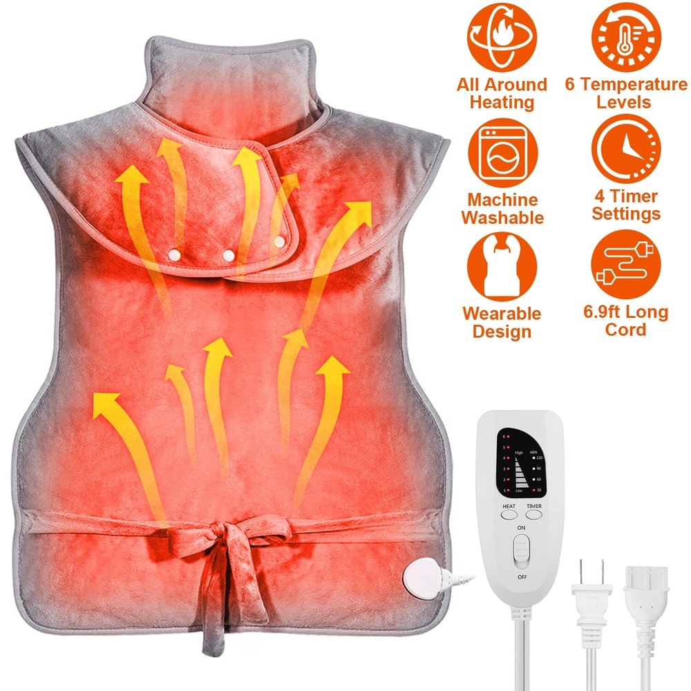 Fast Heating Electric Heating Pad Wrap Pain Relief For Neck Shoulders Back Warm Therapy Comfort 16