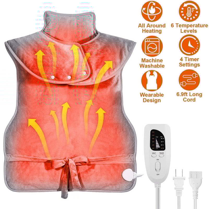 Fast Heating Electric Heating Pad Wrap Pain Relief For Neck Shoulders Back Warm Therapy Comfort 16