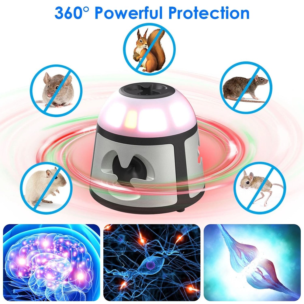 Indoor Rodent Repeller For Office Ultrasonic Mice Control No Kill Rat Squirrel Device For Home 4