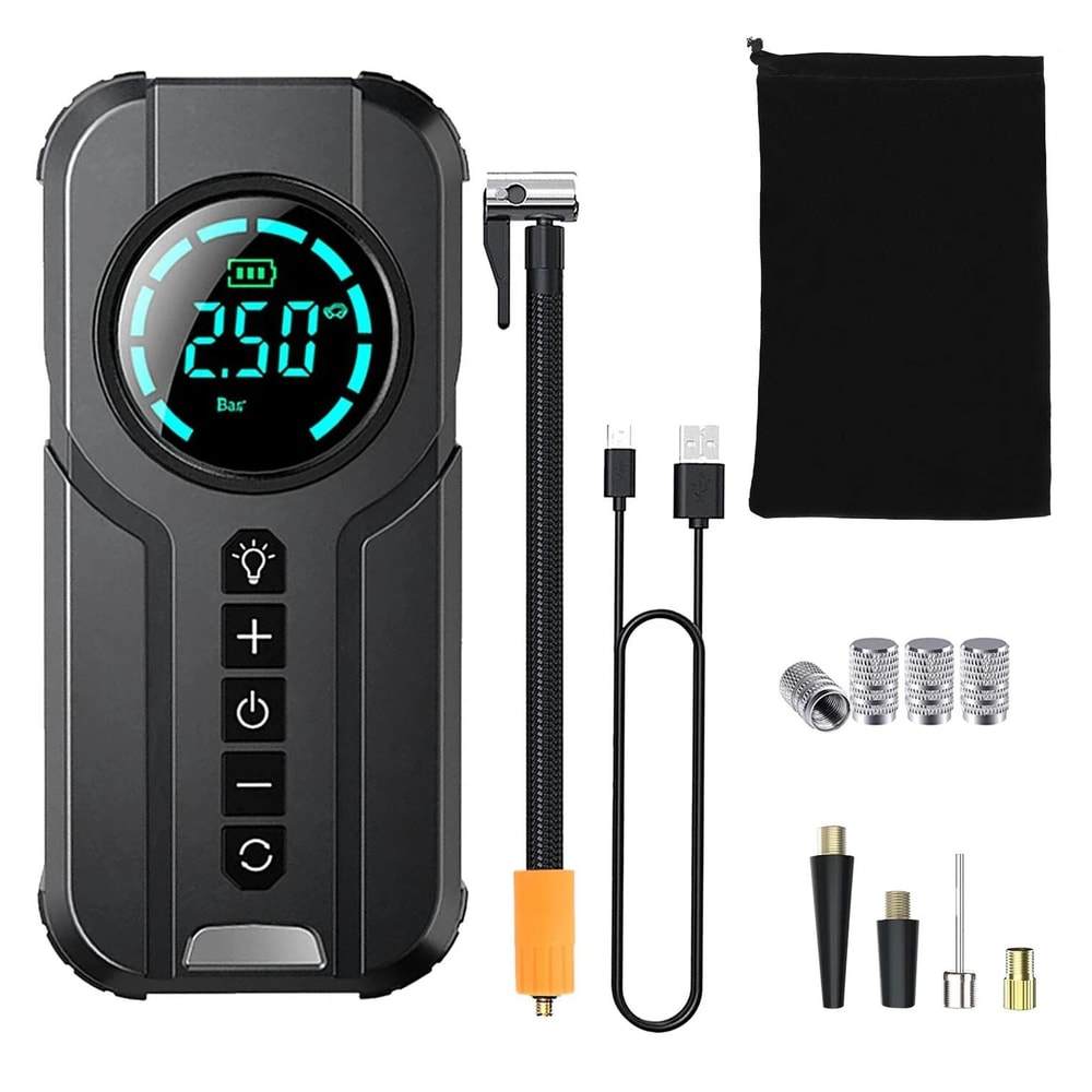 Portable Auto LCD Tire Inflator Electric Car Air Pump Compressor For Easy Tire Inflation 12