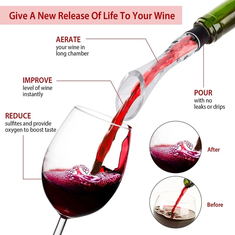 New Wine Bottle Aerator Spout Aerating Decanter Pourer For Smooth Pouring 7
