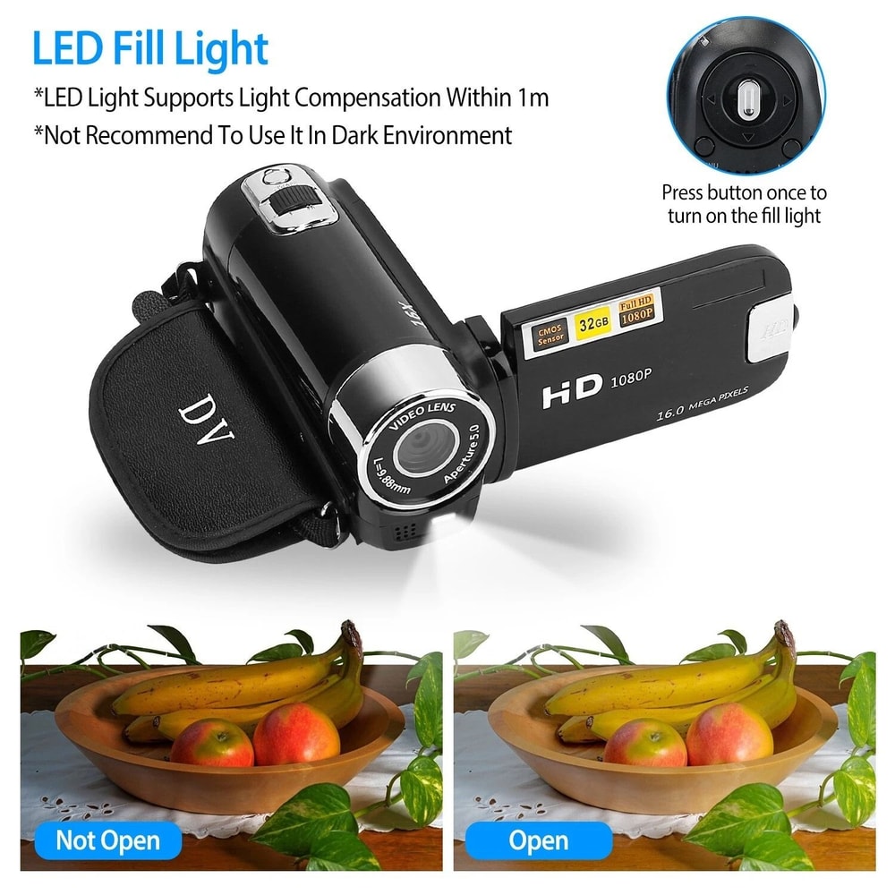 Digital Video Camera 16x Zoom HD Kids Camcorder YouTube Vlogging Camera Perfect For Children Vloggi 8
