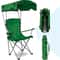 Heavy Duty Outdoor Beach Chair Green Folding Camping Chair With Canopy Shade Comfortable Portable 12
