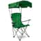 Heavy Duty Outdoor Beach Chair Green Folding Camping Chair With Canopy Shade Comfortable Portable 11