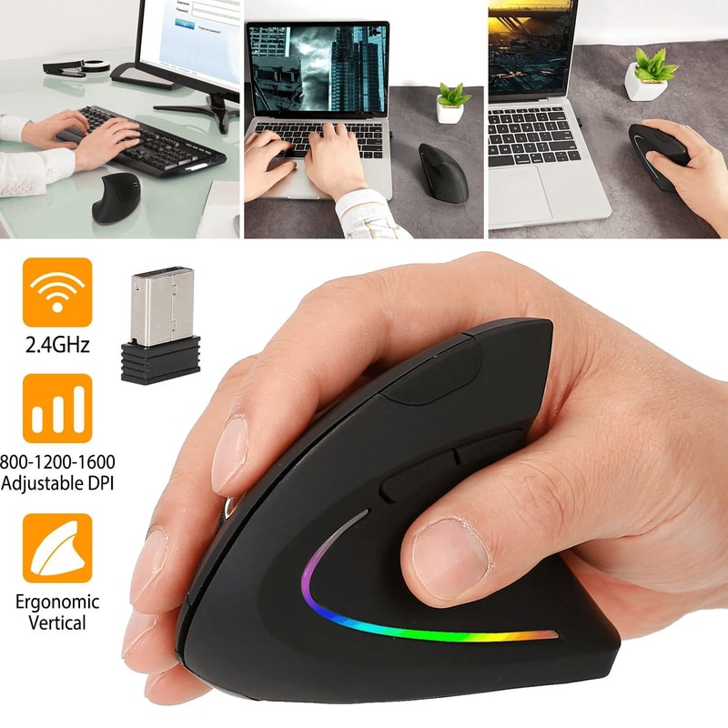 Ergonomic Wireless Mouse Optical Vertical Mice 1