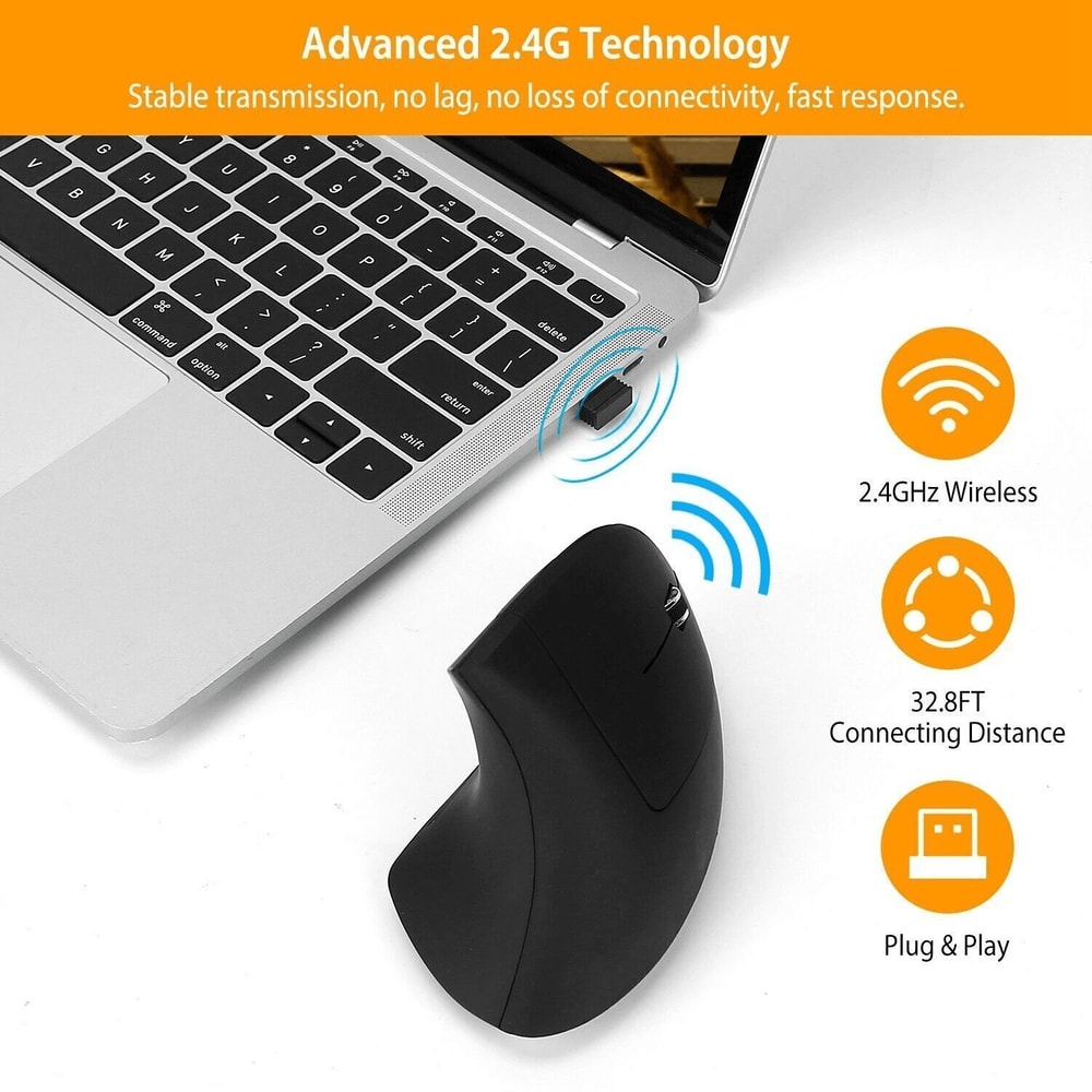 Ergonomic Wireless Mouse Optical Vertical Mice 6