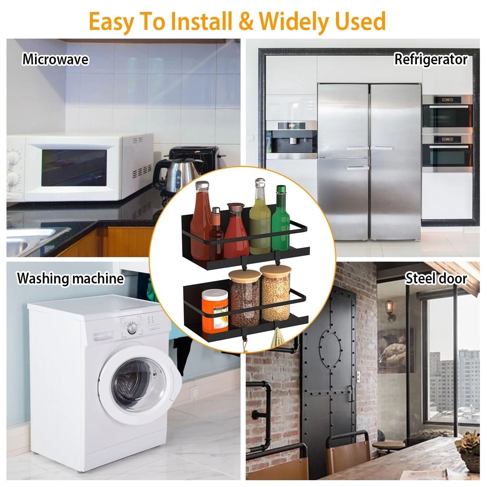 Magnetic Spice Holder Rack Kitchen And Bathroom Shelf Storage Trays Save Space With Stylish Spice O 5