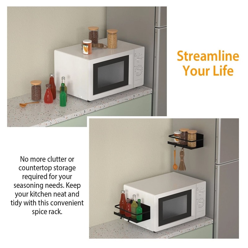 Magnetic Spice Holder Rack Kitchen And Bathroom Shelf Storage Trays Save Space With Stylish Spice O 6