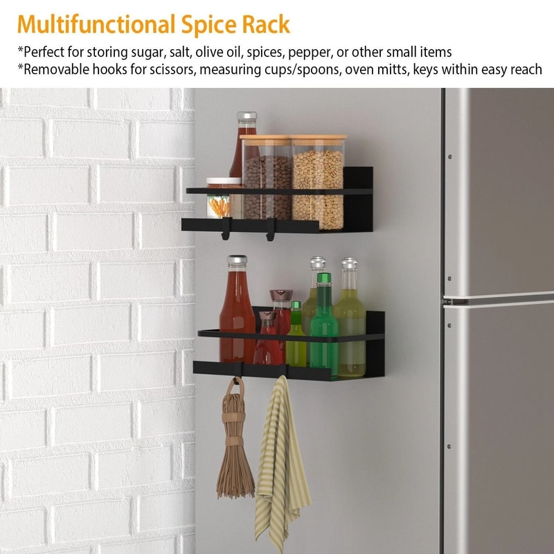 Magnetic Spice Holder Rack Kitchen And Bathroom Shelf Storage Trays Save Space With Stylish Spice O 7