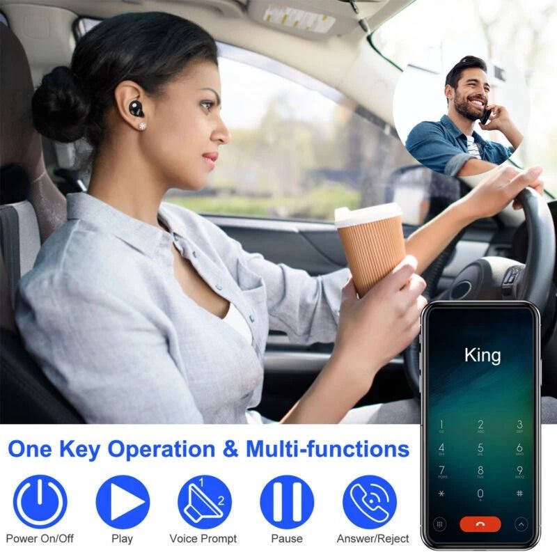 TWS Headset InEar Stereo True Wireless Earbuds IPX4 Magnetic Charging Headphones 4