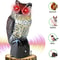 Solar Powered Fake Owl Scarecrow WFlashing Eye Sound Garden Outdoor Bird Repellent 1