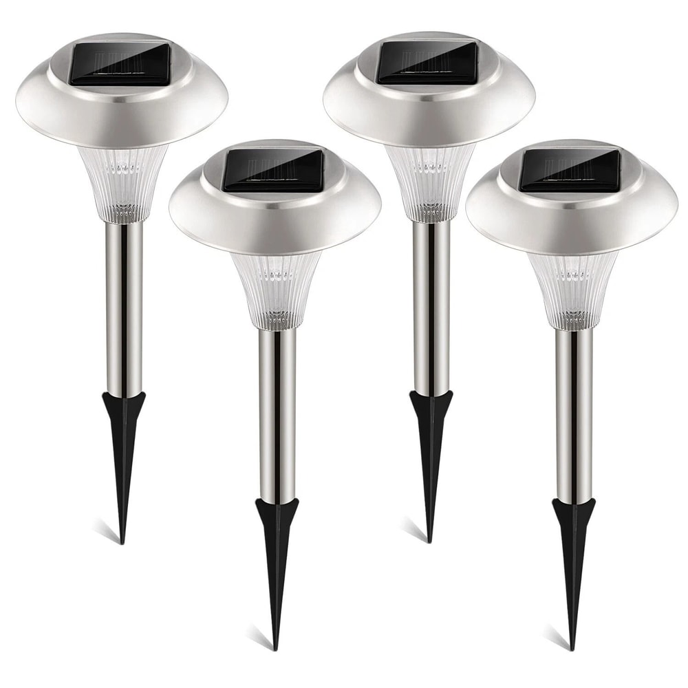 Stainless Steel Solar Power LED Garden Lights Outdoor Landscape Path Decor Waterproof Lawn Lighting