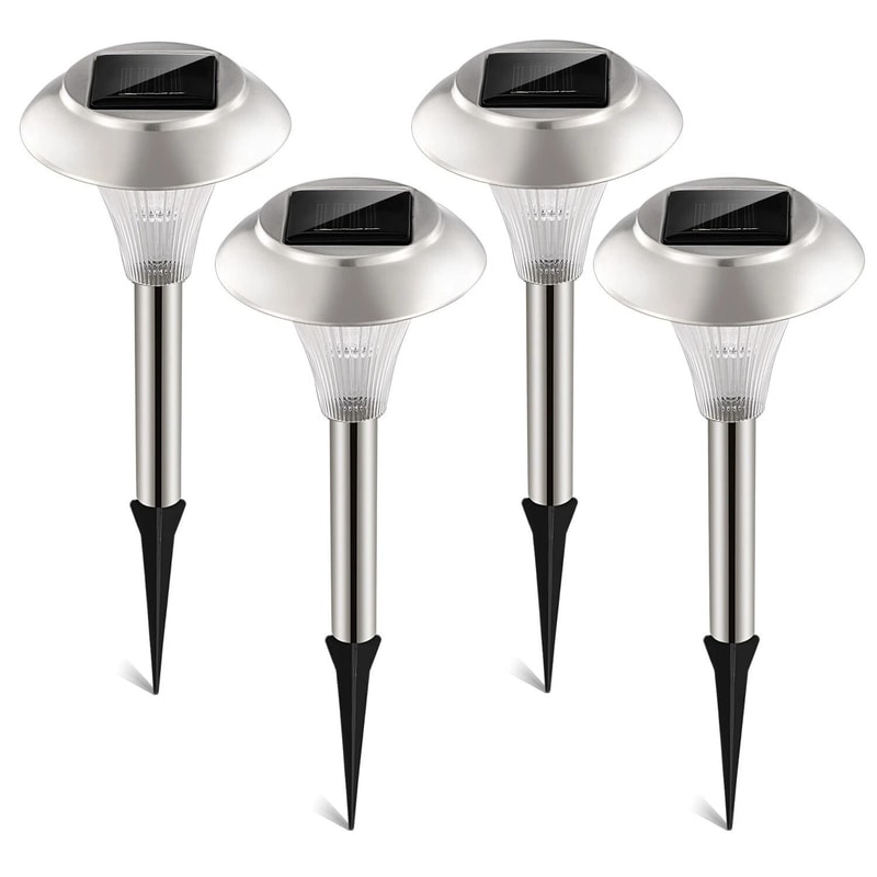 Stainless Steel Solar Power LED Garden Lights Outdoor Landscape Path Decor Waterproof Lawn Lighting