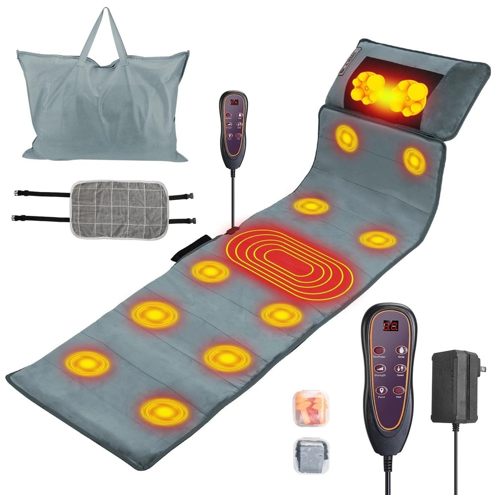 Heated Electric Massage Mat Full Body Massage Pad Neck And Back Relief 10 Mode Therapy Mat 10