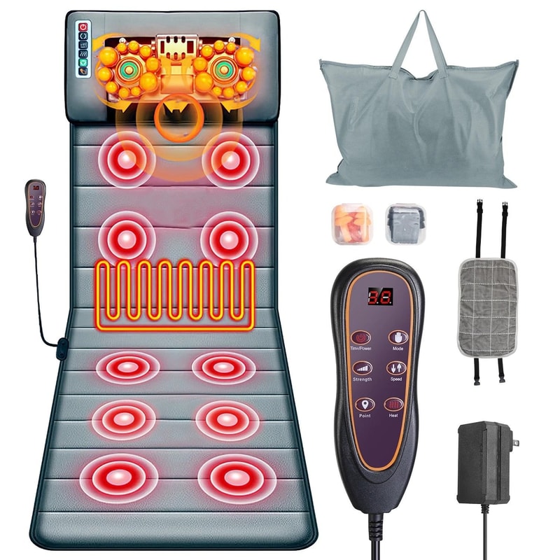 Heated Electric Massage Mat Full Body Massage Pad Neck And Back Relief 10 Mode Therapy Mat 11
