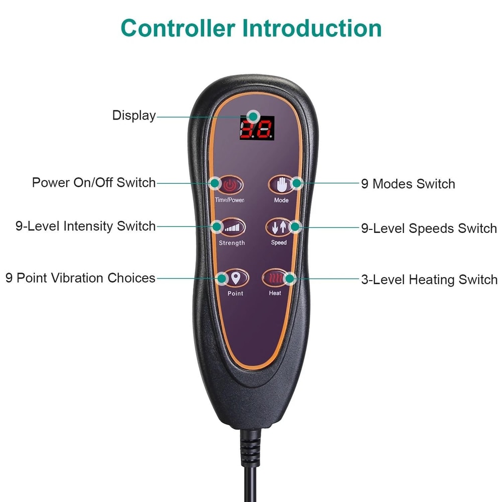 Heated Electric Massage Mat Full Body Massage Pad Neck And Back Relief 10 Mode Therapy Mat 3