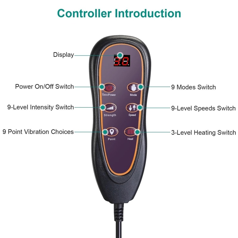 Heated Electric Massage Mat Full Body Massage Pad Neck And Back Relief 10 Mode Therapy Mat 3